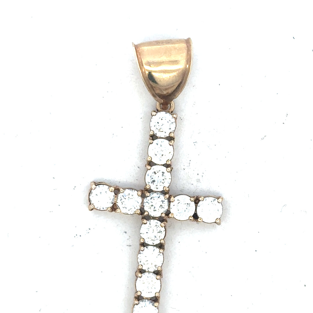 9ct yellow gold cross pendant with a 5.1g weight, featuring a simple design, perfect for everyday wear.