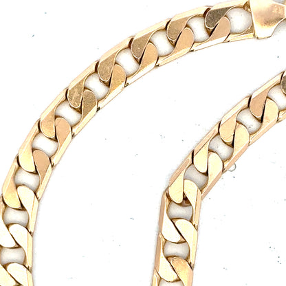 9ct yellow gold curb bracelet with a polished finish, weight 14.5g, featuring interlinked oval links, unbranded jewelry accessory