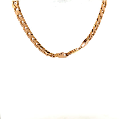 9ct yellow gold curb bracelet with a polished finish, weight 17.1g, featuring interlocking gold links in a classic design.