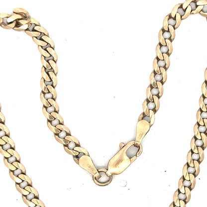 9ct yellow gold curb bracelet weighing 5.2g, unbranded, with polished links, displayed on a neutral background.