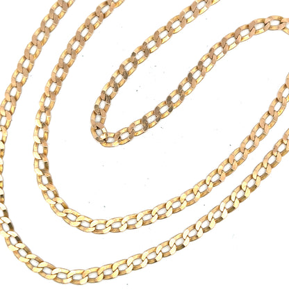 9ct yellow gold curb chain weighing 11.5g, featuring classic interlinked design, unbranded jewelry chain for men or women
