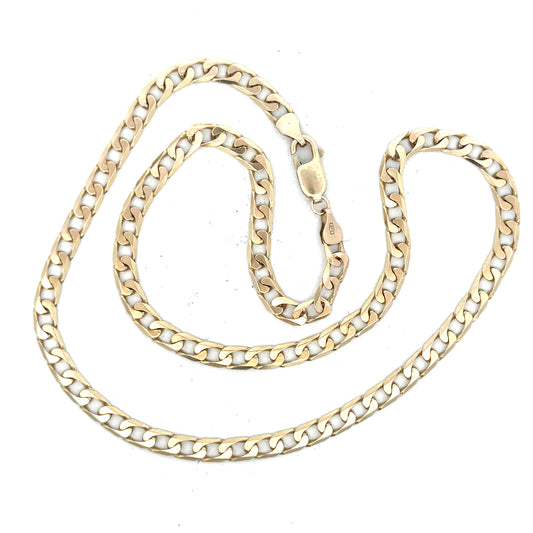 Unbranded 9ct yellow gold curb chain showing detailed links and polished finish, weighing 15.9 grams.