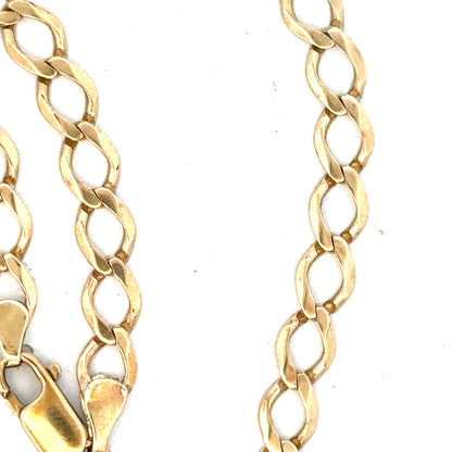 Unbranded 9ct yellow gold curb chain weighing 16.3g, featuring classic linked design and polished finish.