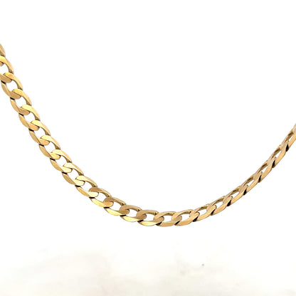 9ct yellow gold curb chain weighing 30.3g, featuring classic linked design, unbranded jewelry accessory.