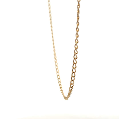 9ct yellow gold curb chain, 5.9g, unbranded jewelry chain with classic curb link design, shown in close-up.