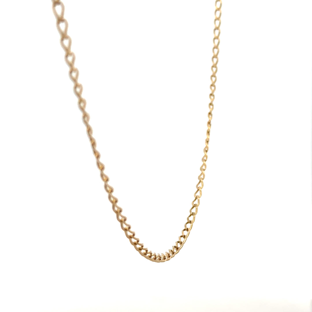 9ct yellow gold curb chain, unbranded, weighing 5.9g, featuring classic link design, shown in the product image.