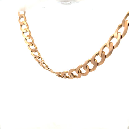 9ct yellow gold curb chain weighing 61.2g, unbranded jewelry chain with a classic link design and polished finish.
