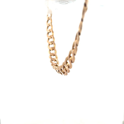 9ct yellow gold curb chain weighing 61.2g, featuring classic links, unbranded jewelry chain suitable for necklaces or accessories.