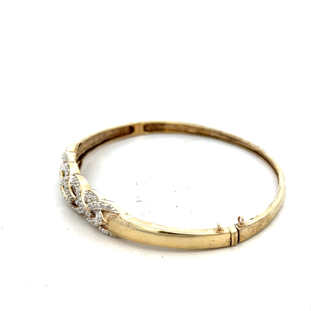 9ct yellow gold diamond bracelet, unbranded, featuring a sleek design with sparkling diamonds, weight 10g, for elegant wear.