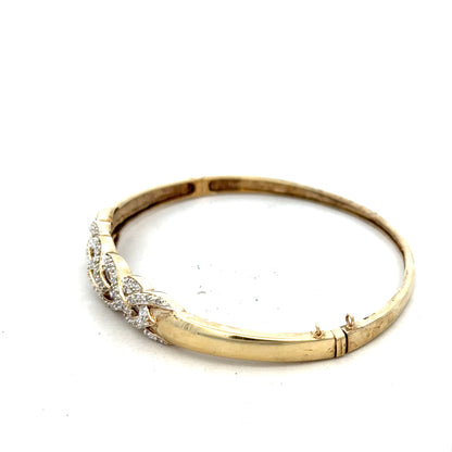 9ct yellow gold diamond bracelet, unbranded, featuring a sleek design with sparkling diamonds, weight 10g, for elegant wear.