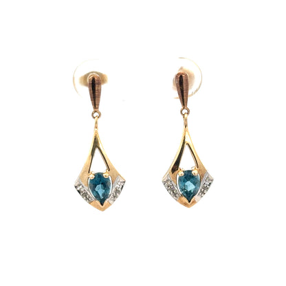 9ct yellow gold diamond earrings with sparkling stones, lightweight 1.6g, featuring elegant design and classic style.