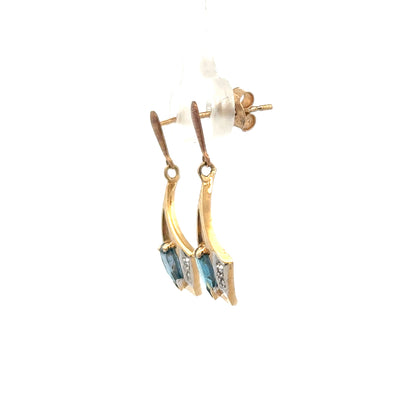 9ct yellow gold diamond earrings with sparkling stones, weighing 1.6g, elegant and stylish jewelry for women.