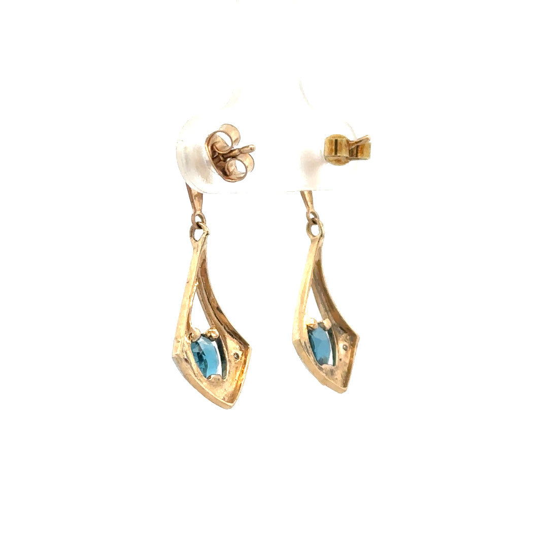 9ct yellow gold diamond earrings with a delicate design, weighing 1.6g, featuring sparkling diamonds and a classic style.