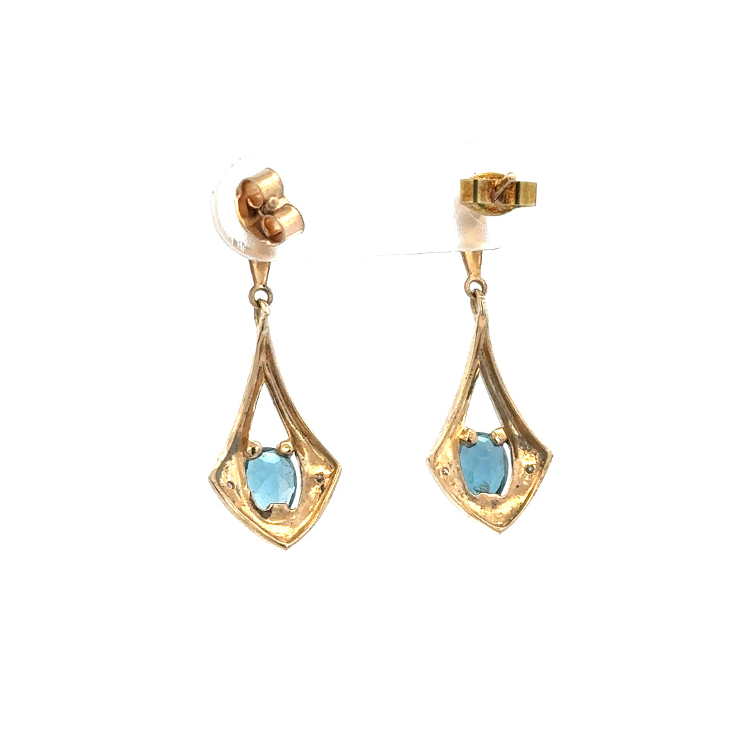 9ct yellow gold diamond earrings with subtle sparkle and elegant design, weighing 1.6g, unbranded jewelry for women