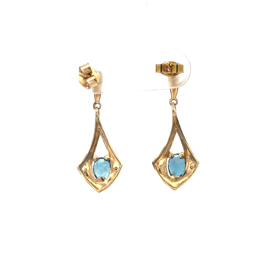 9ct yellow gold diamond earrings, unbranded, with sparkling diamonds and a delicate design, weighing 1.6 grams.