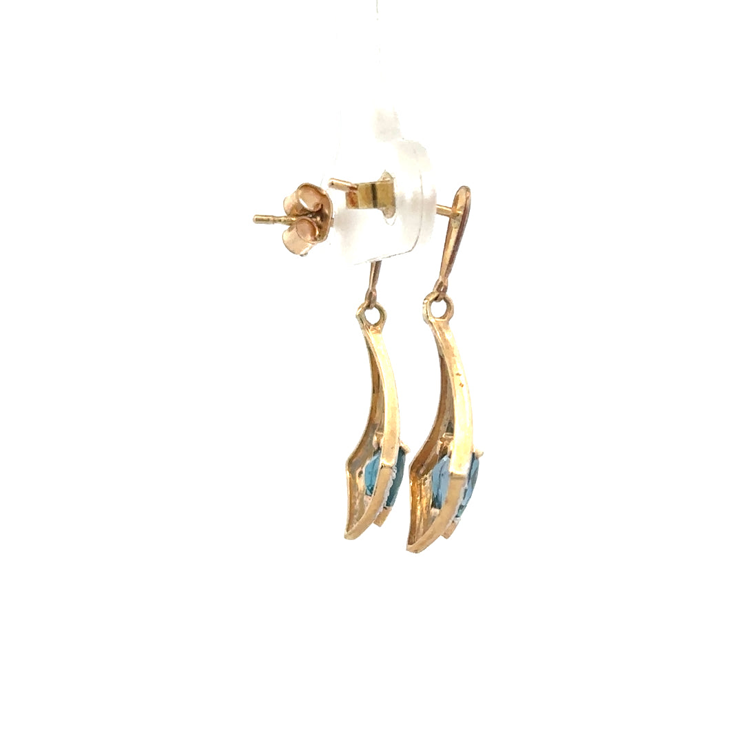 9ct yellow gold diamond earrings, unbranded, 1.6g, featuring sparkling diamonds and classic design for elegant wear.