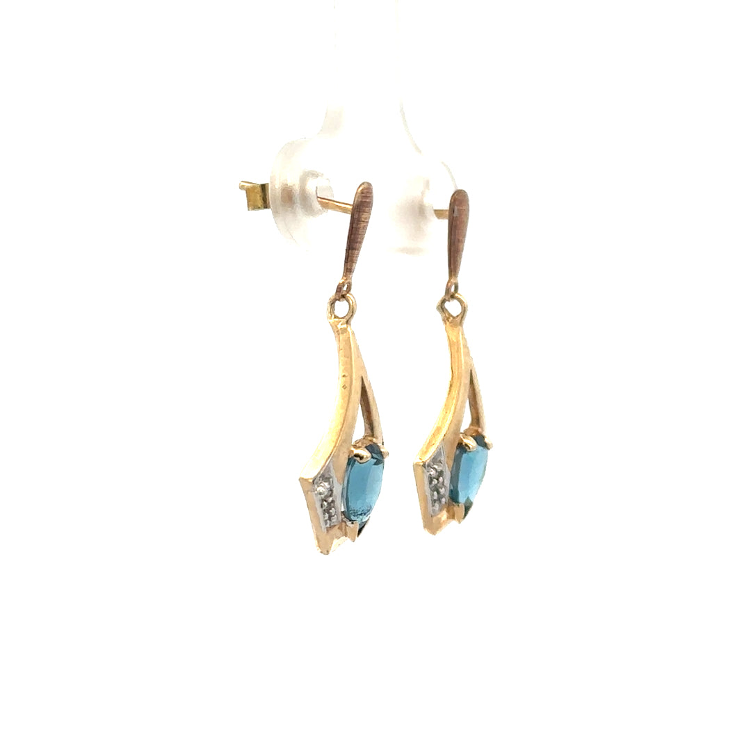 9ct yellow gold diamond earrings featuring sparkling diamonds, designed for elegant wear and lightweight comfort.