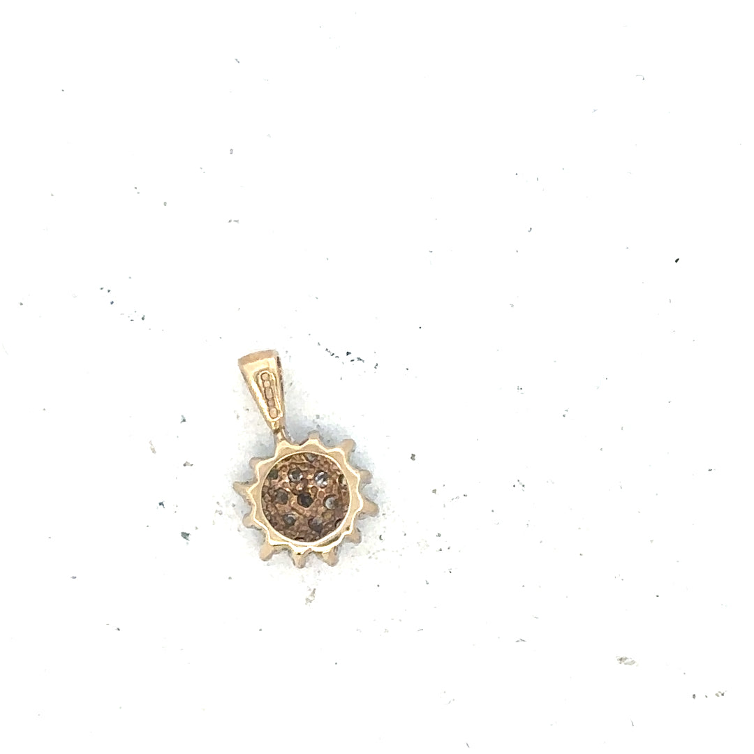 9ct yellow gold diamond pendant, unbranded, showcasing a sparkling diamond set in a delicate gold pendant design.