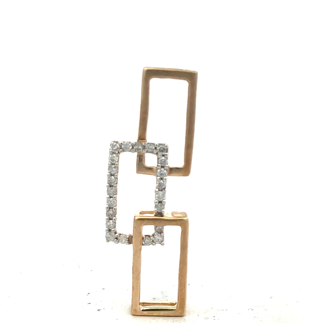 9ct yellow gold diamond pendant featuring a sparkling central diamond, lightweight and elegant jewelry piece.