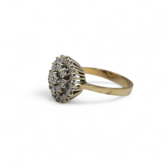9ct yellow gold diamond ring with a sleek band and sparkling diamonds, unbranded jewelry piece for elegant style.