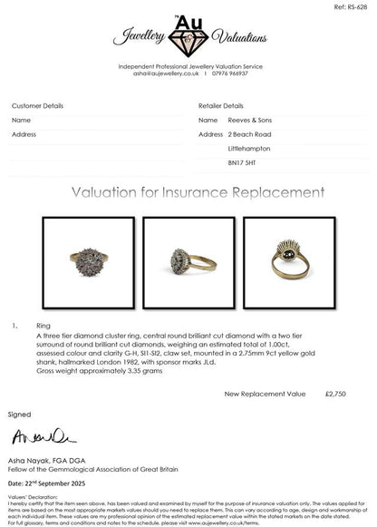 9ct yellow gold diamond ring with a polished band and sparkling diamond centerpiece, unbranded jewelry accessory.