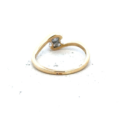9ct yellow gold diamond ring, size I 1/2, unbranded, with a sleek design and sparkling diamonds, weighing 1.6 grams.