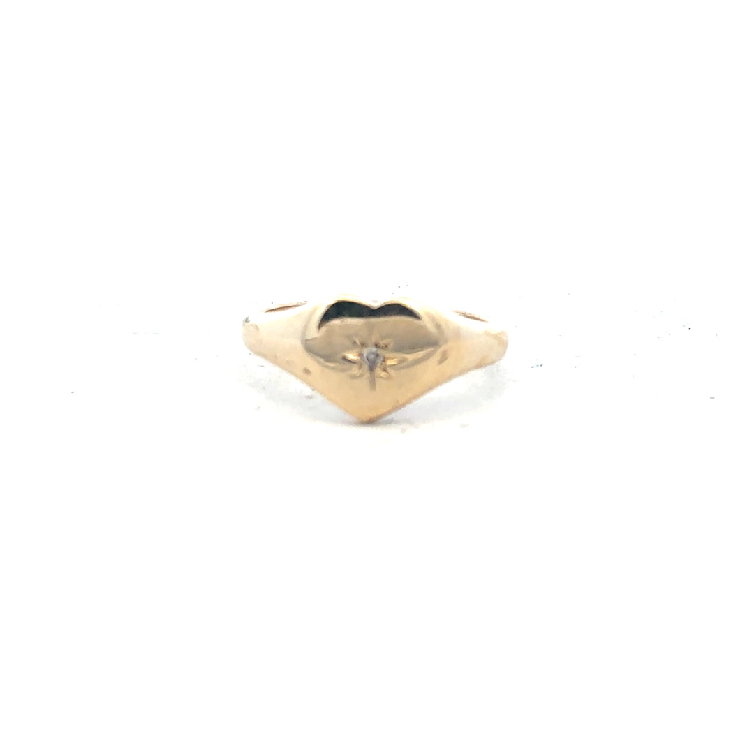 9ct yellow gold diamond ring in size J with sparkling diamonds, unbranded jewelry showcasing elegant craftsmanship