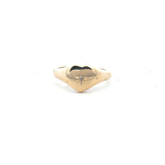 9ct yellow gold diamond ring in size J with sparkling diamonds, unbranded jewelry showcasing elegant craftsmanship