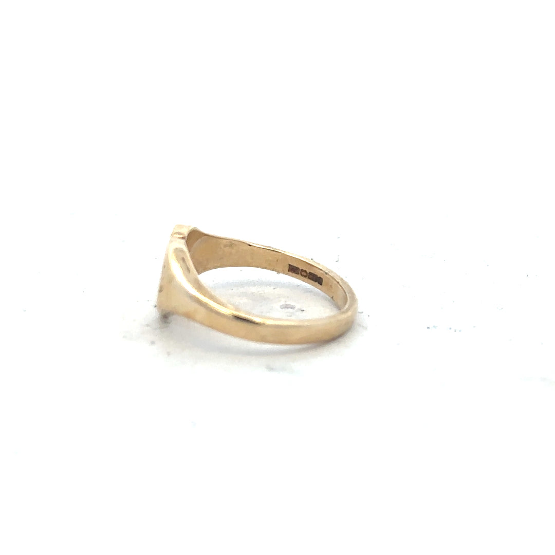 9ct yellow gold diamond ring in size J with sparkling diamonds, unbranded, showcasing a elegant, classic jewelry design.