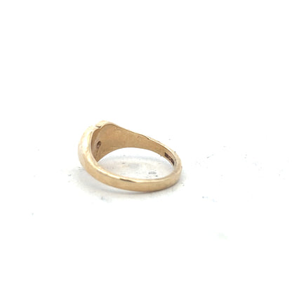 9ct yellow gold diamond ring in size J with sparkling diamonds, unbranded jewelry piece with a classic design.