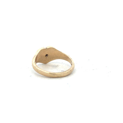 9ct yellow gold diamond ring in size J featuring a sparkling diamond set in an elegant band.