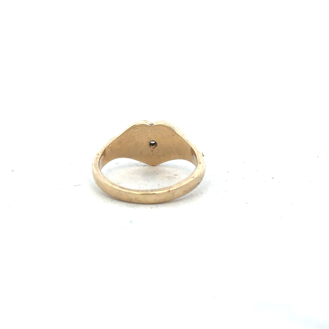 9ct yellow gold diamond ring in size J with sparkling diamonds, unbranded jewelry design for elegant style.