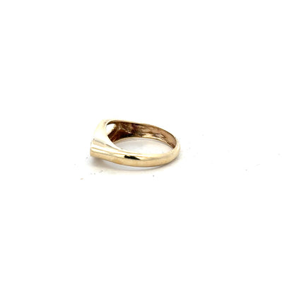 9ct yellow gold diamond ring with a size J, featuring a sleek design and sparkling diamonds, unbranded jewelry accessory.