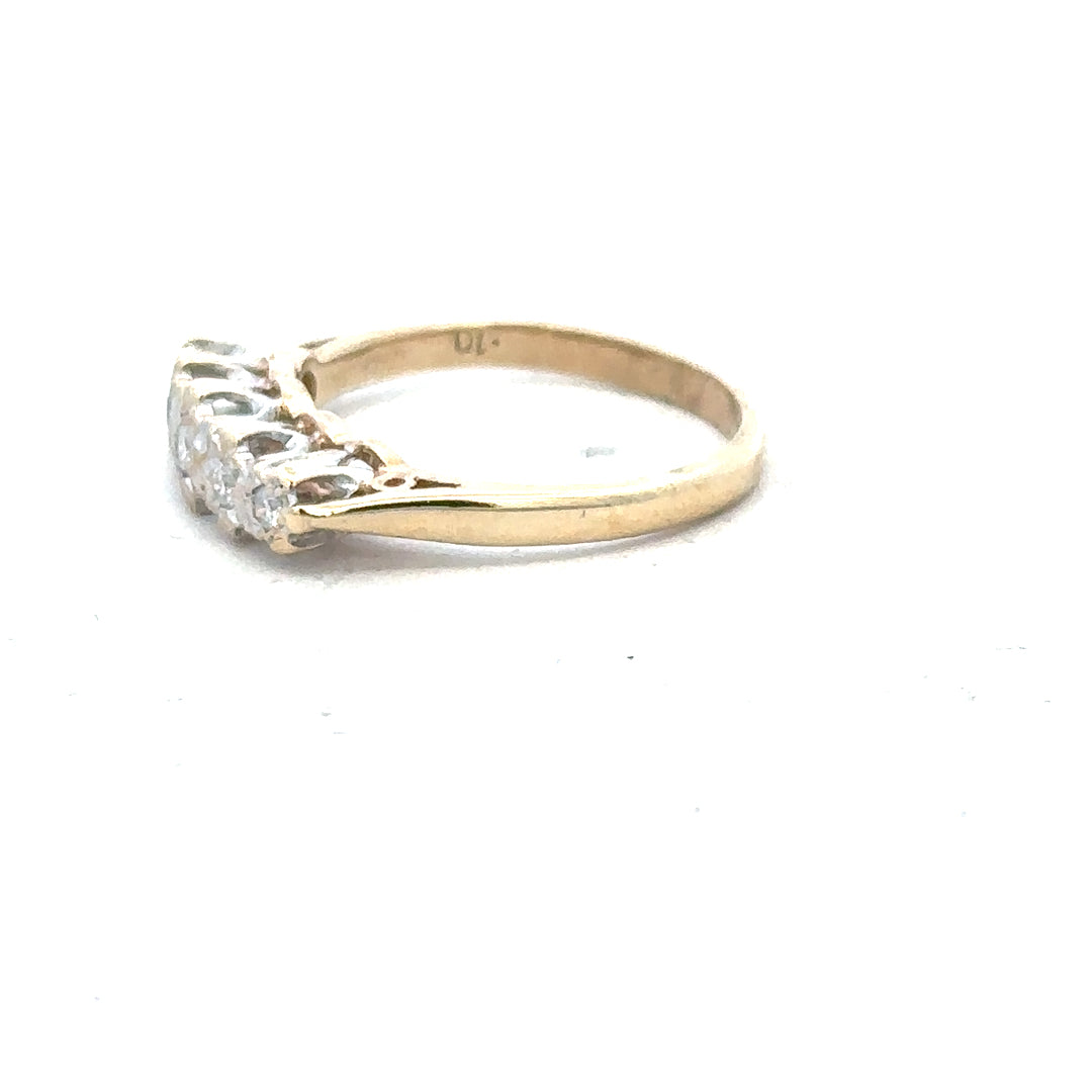 9ct yellow gold diamond ring in size J with sparkling diamonds, unbranded jewelry design, elegant and classic style