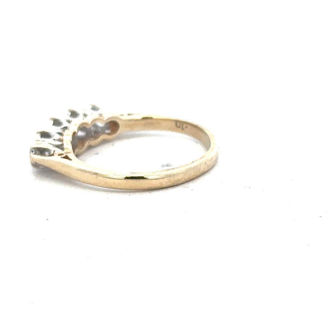 9ct yellow gold diamond ring in size J with sparkling diamonds, unbranded jewelry, elegant and classic design.