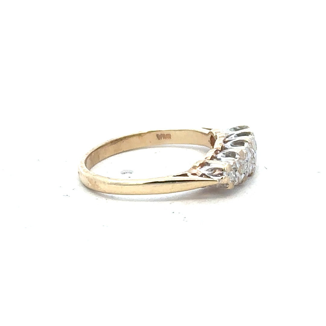 9ct yellow gold diamond ring in size J, featuring a sparkling central diamond on a elegant gold band.