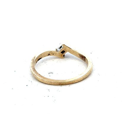 9ct yellow gold diamond ring, size K 1/2, unbranded, 2.3g, featuring a sparkling diamond setting.