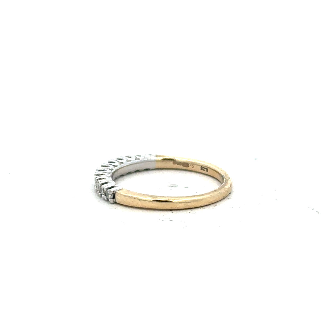 9ct yellow gold diamond ring in size K, featuring a sparkling diamond set in an elegant unbranded jewelry design.