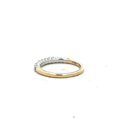 9ct yellow gold diamond ring size K, unbranded, with a sparkling diamond centerpiece and polished band.