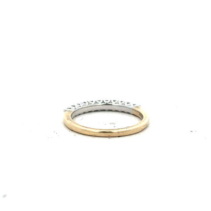 9ct yellow gold diamond ring in size K with sparkling diamonds, unbranded jewelry shown on a white background.