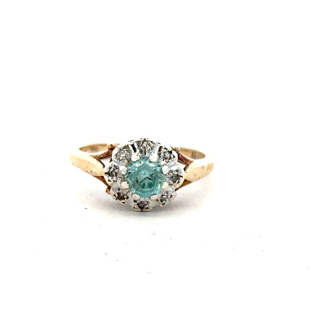 9ct yellow gold diamond ring in size K with sparkling diamonds, unbranded jewelry design, elegant and fine craftsmanship.