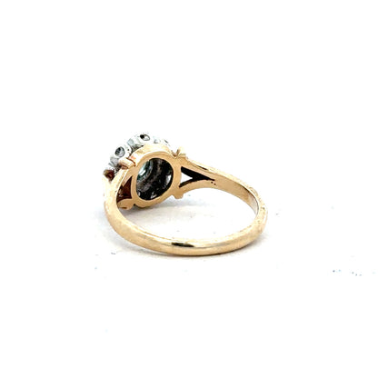 9ct yellow gold diamond ring in size K, featuring a sparkling diamond set in a classic band, unbranded jewelry accessory.