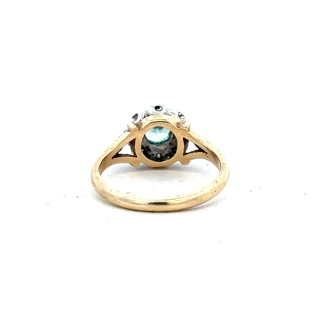 9ct yellow gold diamond ring in size K, featuring a sparkling diamond setting, unbranded jewelry.