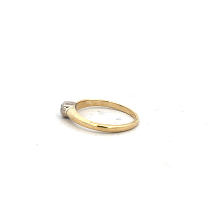 9ct yellow gold diamond ring in size K with sparkling diamonds, unbranded jewelry design.