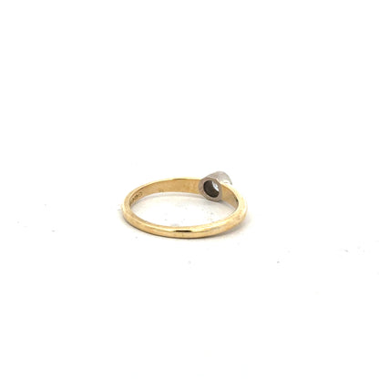 9ct yellow gold diamond ring size K, unbranded, featuring a sparkling diamond set in a polished gold band.
