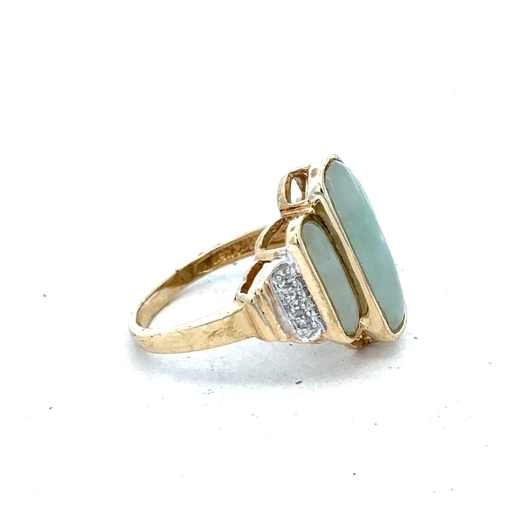9ct yellow gold diamond ring in size K with sparkling diamonds, unbranded jewelry piece with elegant design.