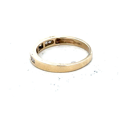 9ct yellow gold diamond ring in size K1/2, showcasing a sparkling diamond set in a sleek gold band.