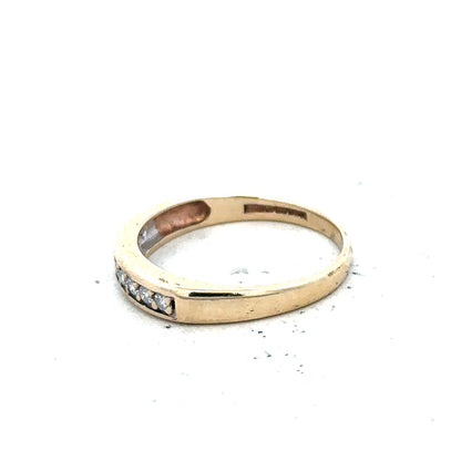 9ct yellow gold diamond ring in size K 1/2 with sparkling diamonds, unbranded jewelry, elegant and classic design.