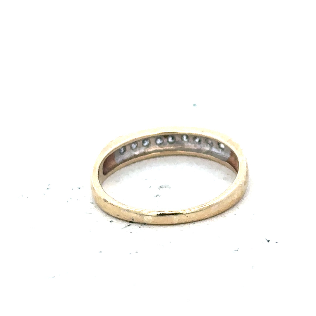 9ct yellow gold diamond ring size K1/2 featuring a sparkling diamond set in an elegant gold band.