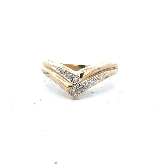 9ct yellow gold diamond ring in size L with sparkling diamonds, unbranded jewelry piece, elegant and classic design.